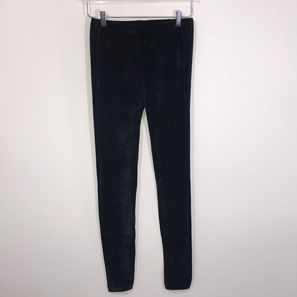 Crushed Velvet Leggings One Size Velour Black - Picture 7 of 8